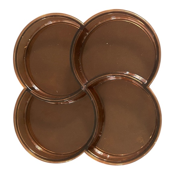 Dansk Other - VTG 70s Dansk Acrylic Serving Tray Amber 4 Divided Compartments MCM Gunnar Cyren
